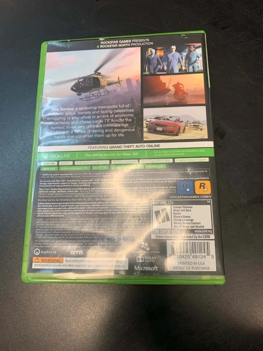 Grand Theft Auto V (Xbox 360, 2013) - CIB with Two Discs, Manual, and Map